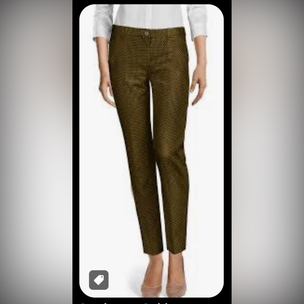 Ann Taylor black and gold pants 12 pockets
